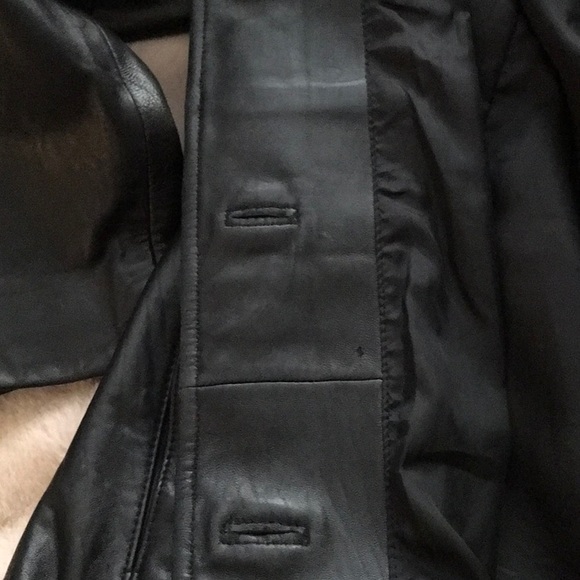 100% leather black button up jacket - Picture 7 of 7